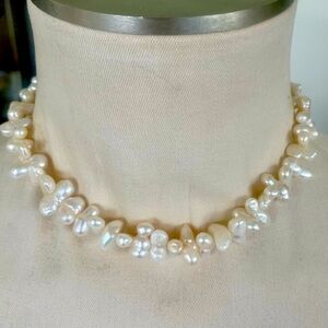 Biwa Stick Pearl Necklace Handmade USA New with Tag